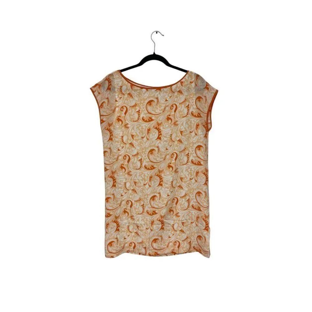 Club Monaco Womens Celin Mini SILK Dress Size S Orange Paisley NWT no belt